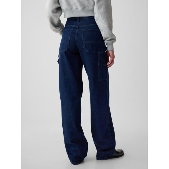 Gap Mid Rise 90s Loose Carpenter Jeans - Dark Blue - Picture 15 of 15